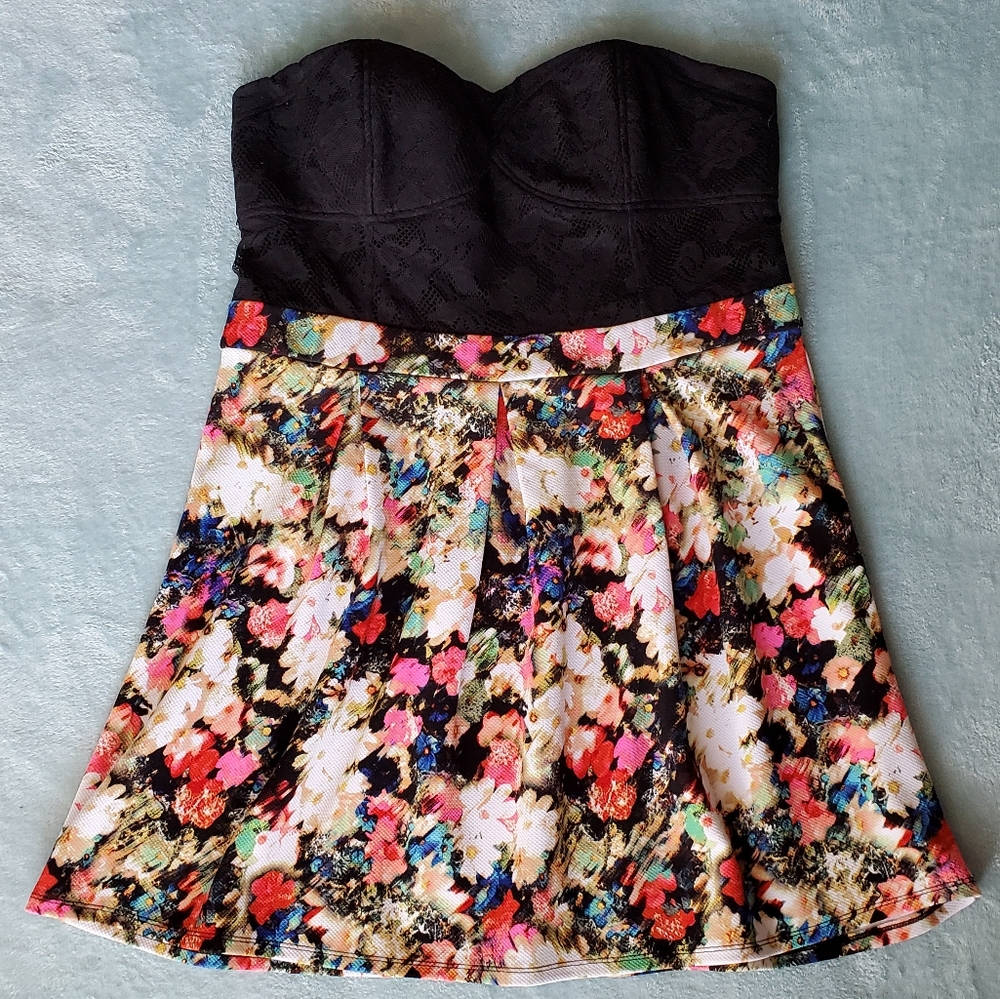 Xhilaration Strapless Floral Dress